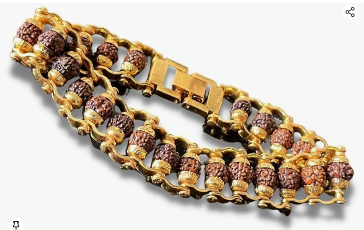7 Mukhi Gold plated Modern Rudraksha Bracelet for Men and Women