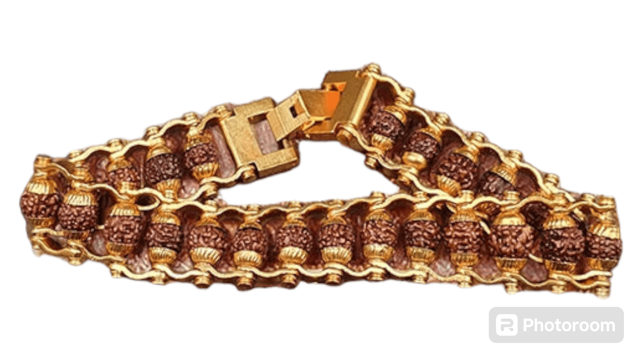 7 Mukhi Gold plated Modern Rudraksha Bracelet for Men and Women - Image 3