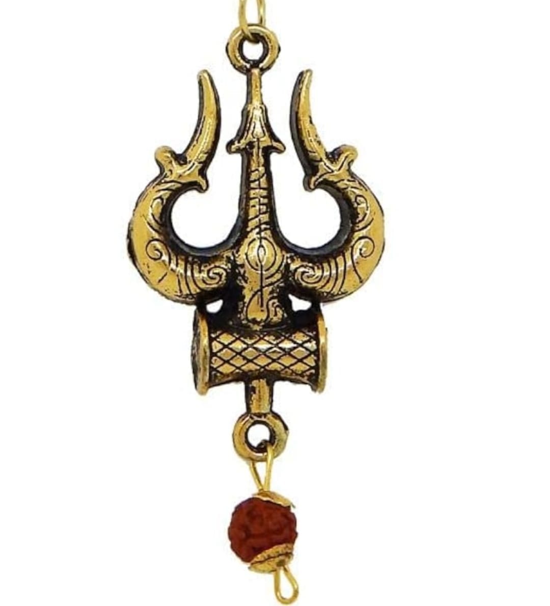 5 Mukhi Rudraksha Bracelet + Premium Quality Mahadev Trishul Damru Pendant for Men and Women - Image 5